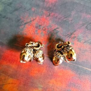 Vintage MCM Acorn Clip On Earrings